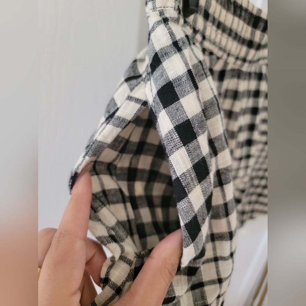 Zara Gingham Black and White Tie-Front NWT - Picture 8 of 8